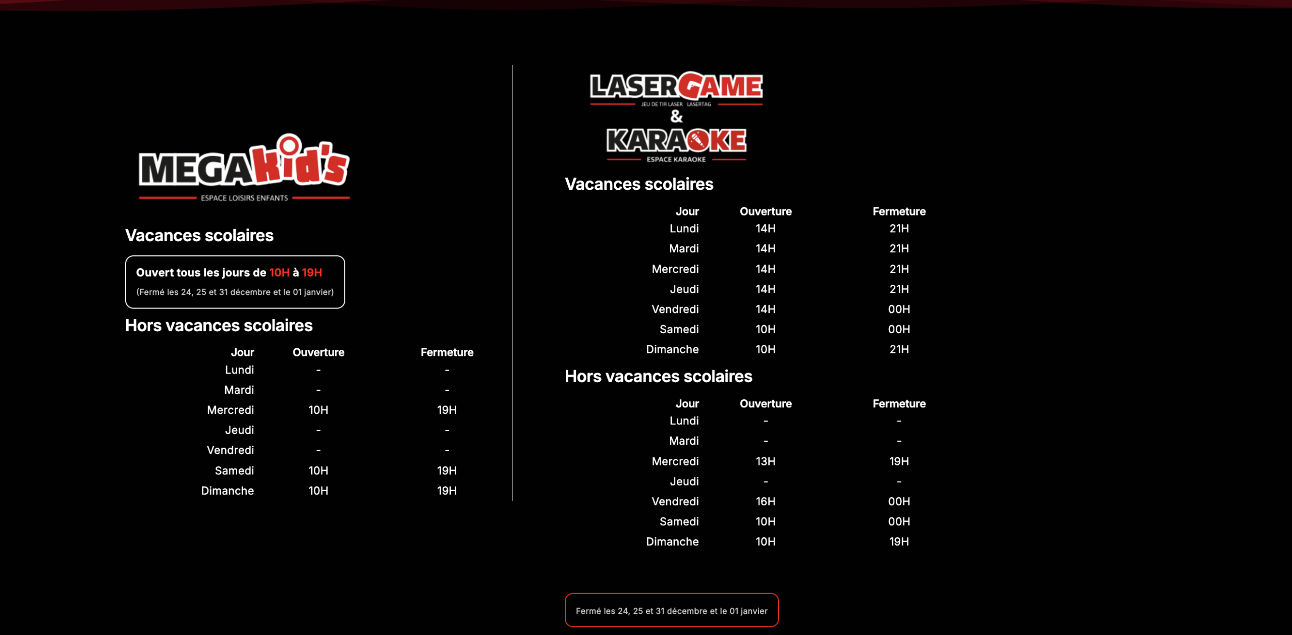 horaires